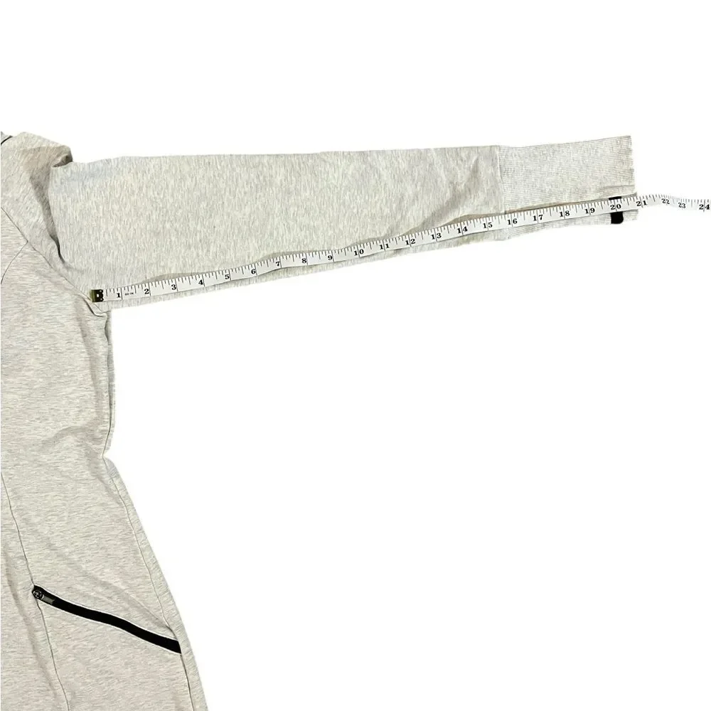 Athleta Long Zip Up Hoodie Heathered Gray Tunic Duster Sweatshirt Womens Small